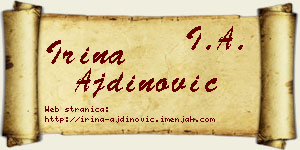 Irina Ajdinović vizit kartica